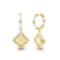 Lauren G. Adams Prince Charming Clover Huggie Earrings (Gold & Yellow)